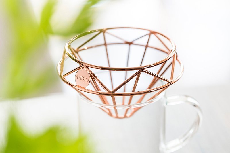 A-IDIO钻石咖啡滤杯(附绒布袋)-玫瑰金 - 咖啡壶/周边 - 不锈钢 金色
