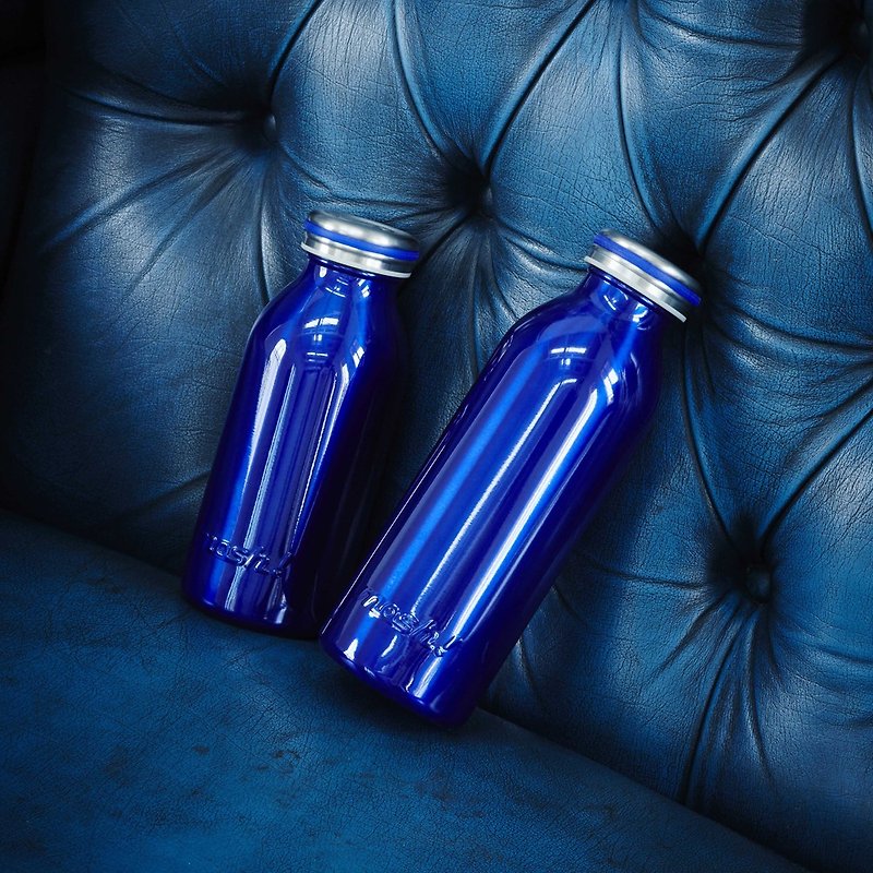 日本Mosh! 金属时尚牛奶系保温保冷瓶-450ml (海军蓝) - 保温瓶/保温杯 - 不锈钢 蓝色