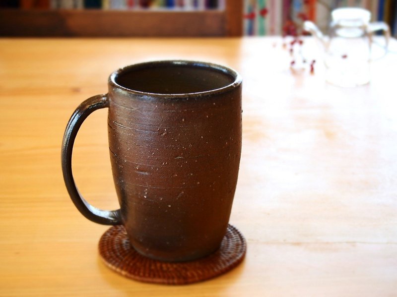 備前 ビールジョッキ　b5-021 - 花瓶/陶器 - 陶 咖啡色