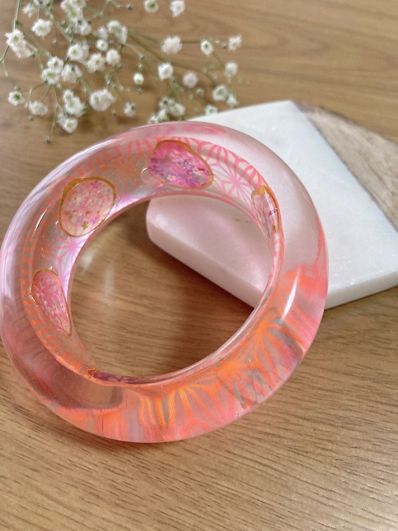kimono bangle sakura pink - 手链/手环 - 压克力 粉红色