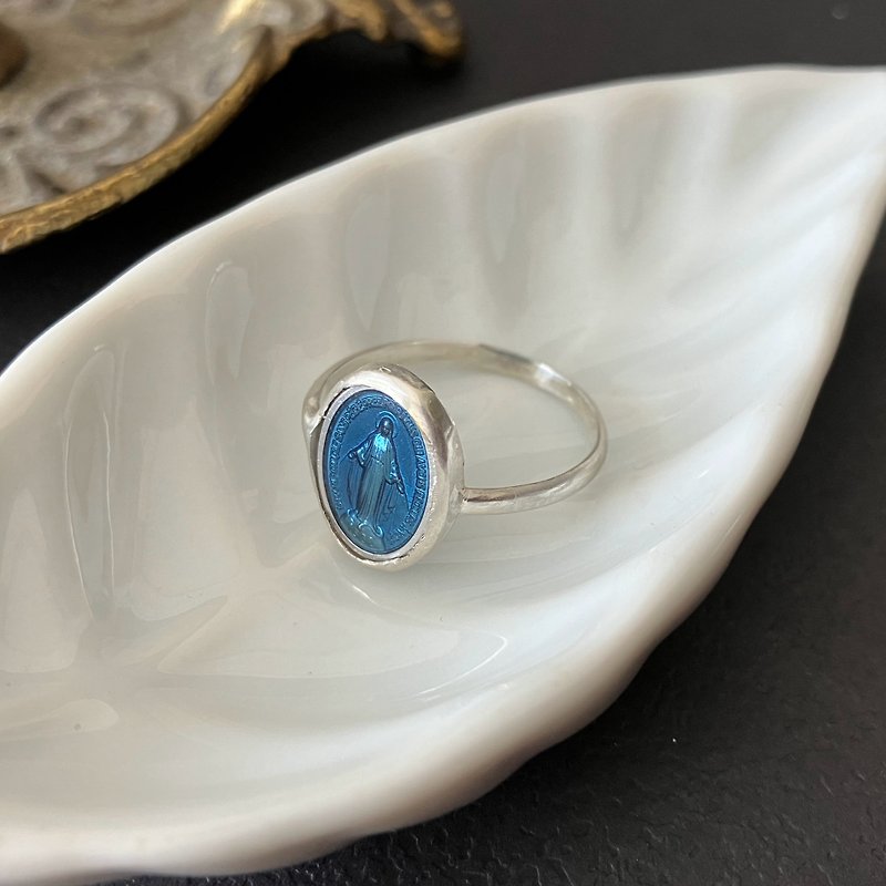 SV フランス奇跡のメダイのリング - silver blue - 戒指 - 其他金属 蓝色
