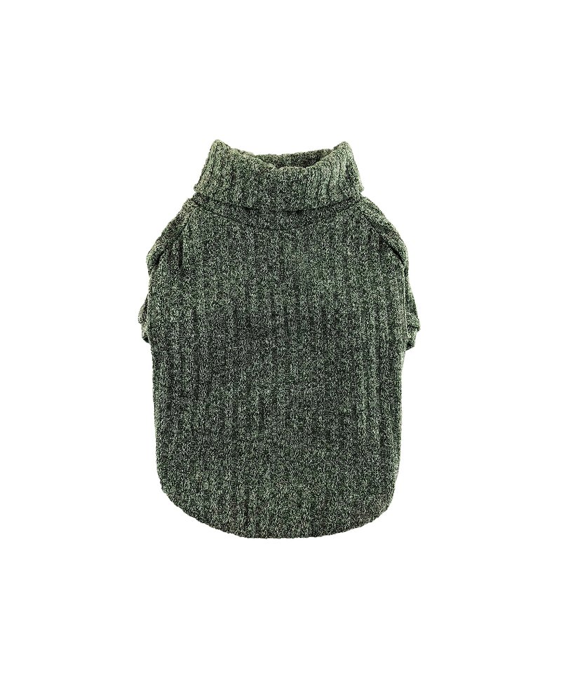 Olive Fine-knit Sweater, Ribbed Sweater, Turtleneck Top, Lightweight Sweater - 衣/帽 - 其他材质 绿色