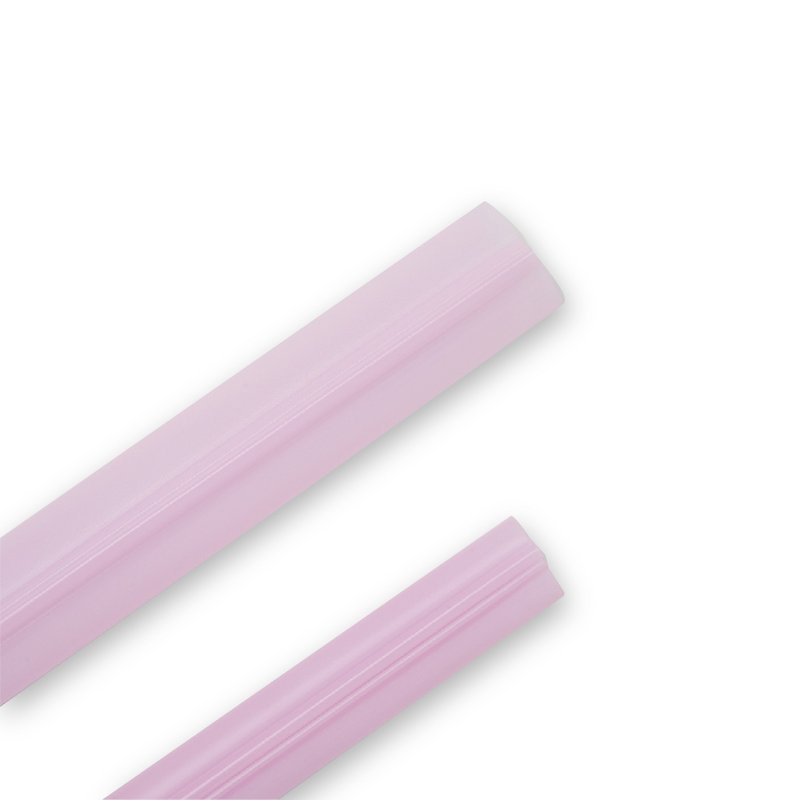 【吸吸管】-Trans Pink-   打开清洗、卷曲收纳、直接戳膜好方便 - 环保吸管 - 塑料 粉红色