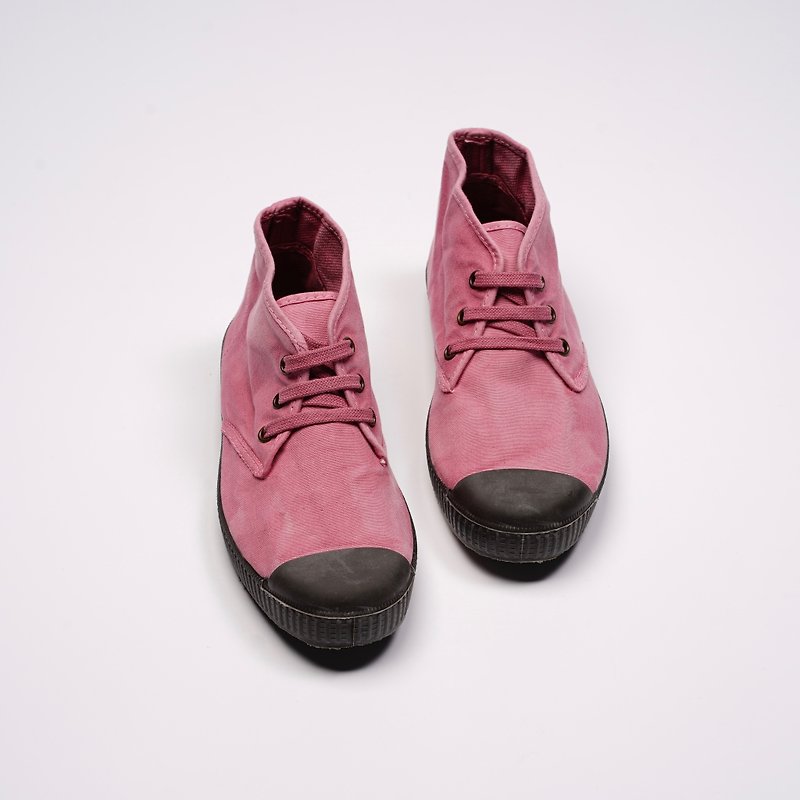 西班牙帆布鞋CIENTA U60777 42粉红色 黑底 洗旧布料 大人 Chukka - 女款休闲鞋 - 棉．麻 粉红色