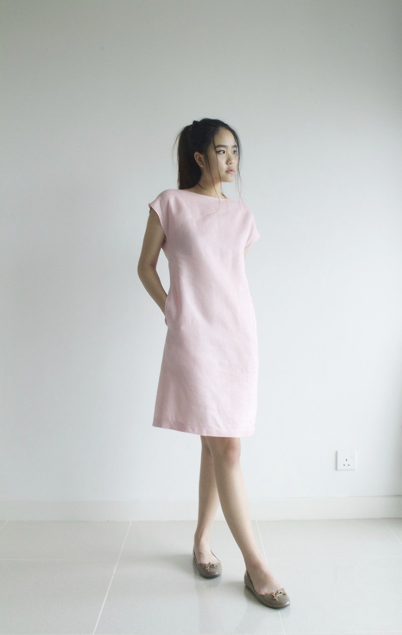 linen dress / linen clothing / linen for women / short dress E 40 D - 洋装/连衣裙 - 亚麻 