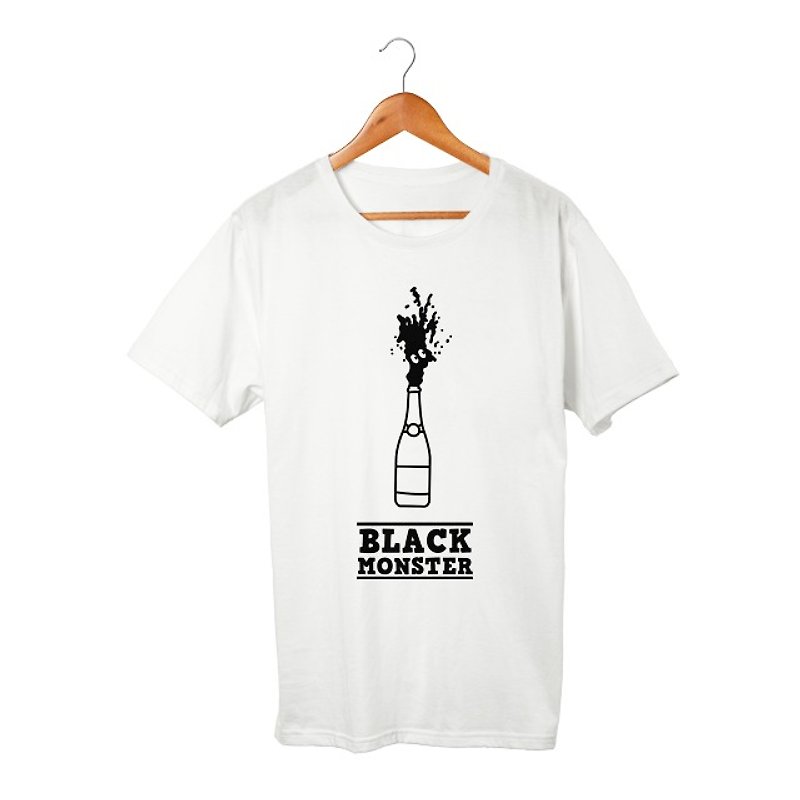 Black Monster #13 T-shirt - 中性连帽卫衣/T 恤 - 棉．麻 白色