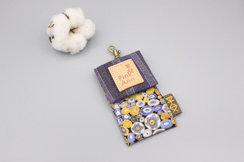 平安经典卡包-紫金石(日本烫金布),名片包,悠游卡包直接过卡 - 证件套/卡套 - 棉．麻 紫色