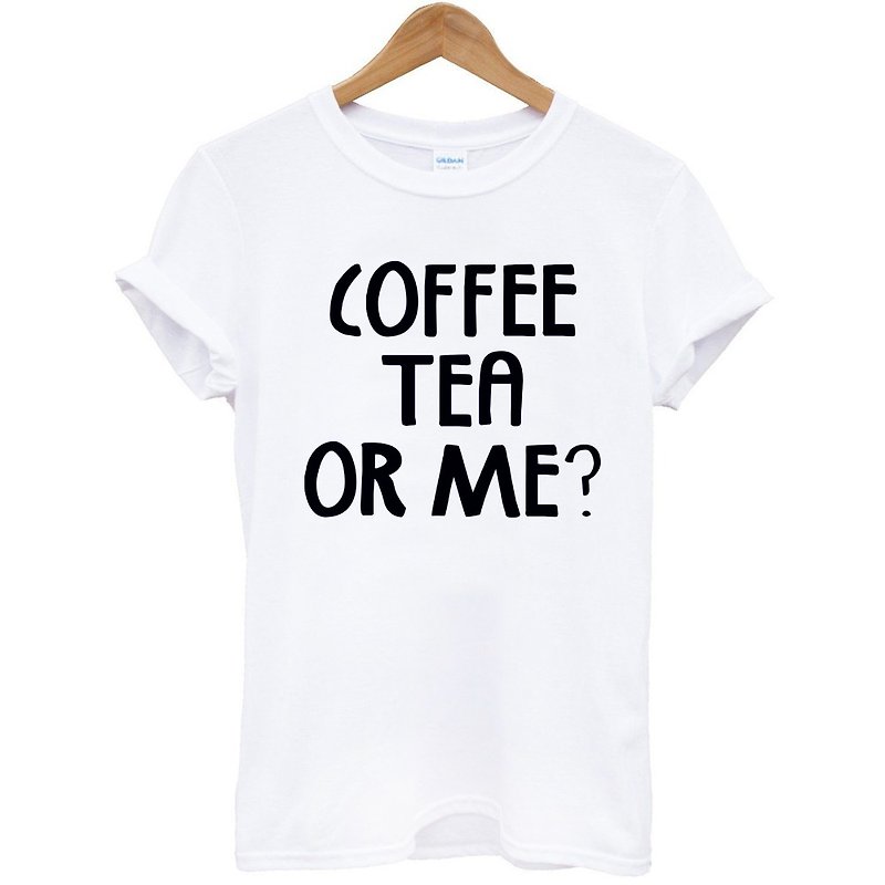 COFFEE TEA OR ME 短袖T恤-2色 咖啡 茶 还是我? 文青 设计 文字 趣味 幽默 - 男装上衣/T 恤 - 棉．麻 多色