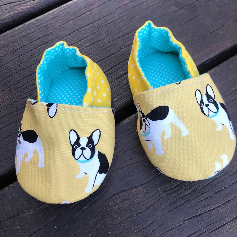 狗狗学步鞋-黄 - 婴儿鞋 - 棉．麻 黄色