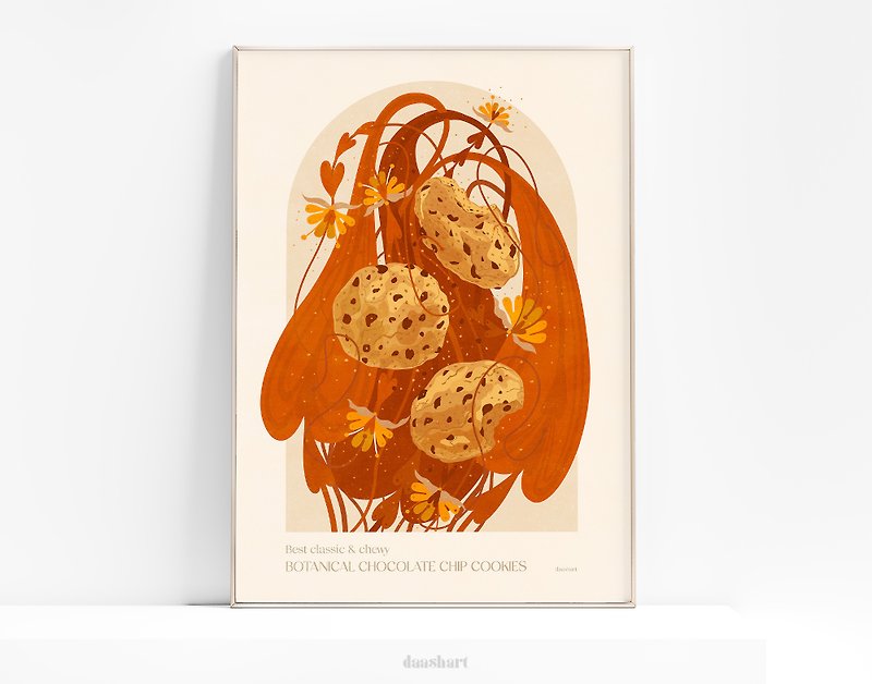 现代厨房艺术植物复古巧克力饼干海报可打印墙 - 电子手绘真人画像/绘画/插画 - 其他材质 