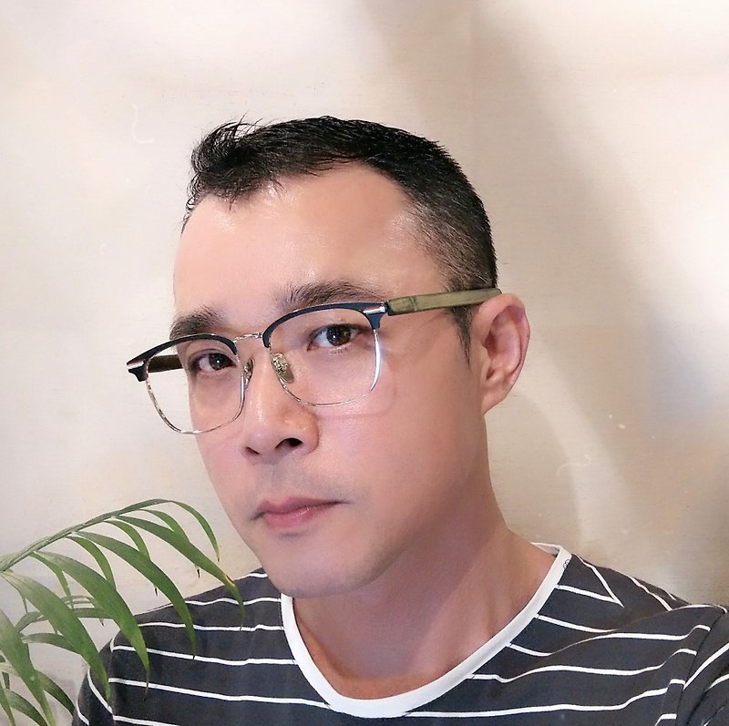 Mr.Banboo台湾手工眼镜【F】系列 69 冷金属遇上 有温度的竹子 - 眼镜/眼镜框 - 竹 
