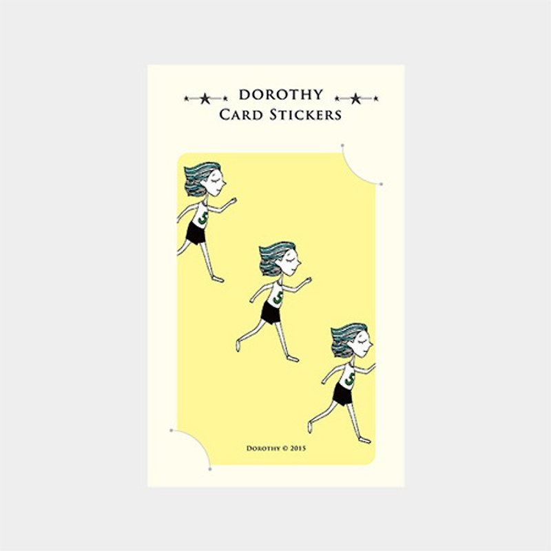 Dorothy防水票卡贴-跑步女孩(9AAAU0018) - 贴纸 - 纸 黄色