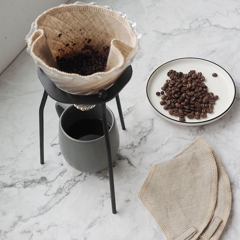 亚麻咖啡滤布 (两片装) - 咖啡壶/周边 - 亚麻 卡其色