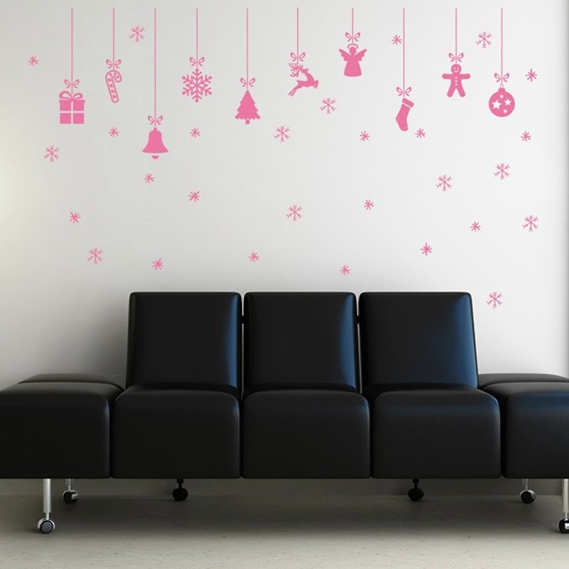 Smart Design 创意无痕壁贴◆圣诞吊饰 (8色) - 墙贴/壁贴 - 纸 粉红色