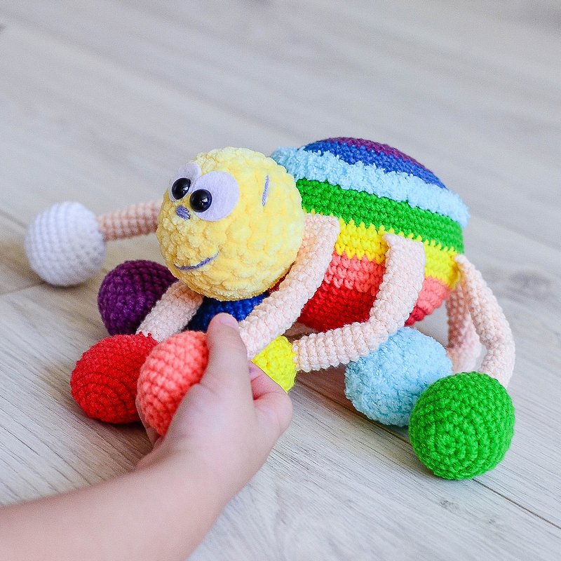 Amigurumi spider crochet pattern, crochet cozy rainbow spider toy PDF tutorial - 编织/刺绣/羊毛毡/裁缝 - 绣线 