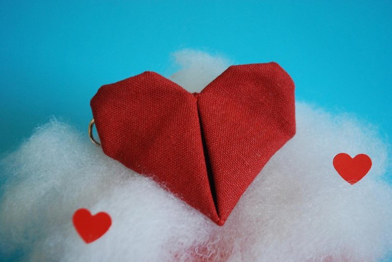 A-NI Heart collar for cats and dogs Valentine's Edition - 项圈/牵绳 - 棉．麻 红色