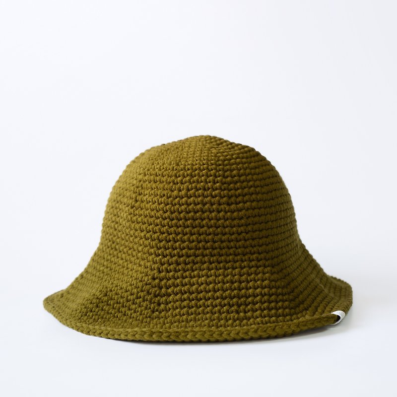 Vader 纯手工编织渔夫帽 橄榄色/绿 - 帽子 - 棉．麻 绿色