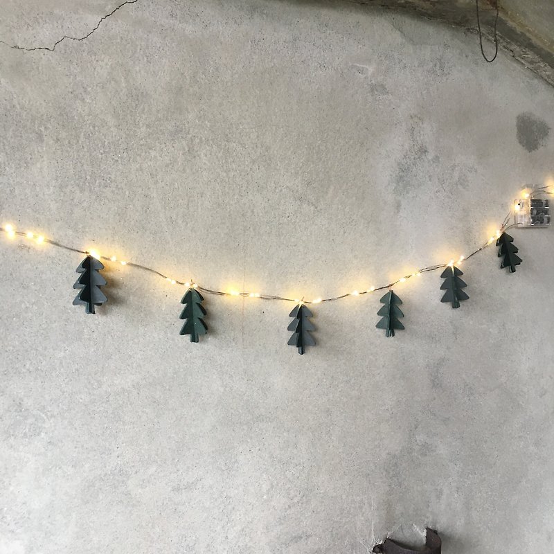 皮革圣诞树灯串灯饰 || 圣诞礼物 布置 交换礼物 || DIY 手作材料 - 皮件 - 真皮 绿色
