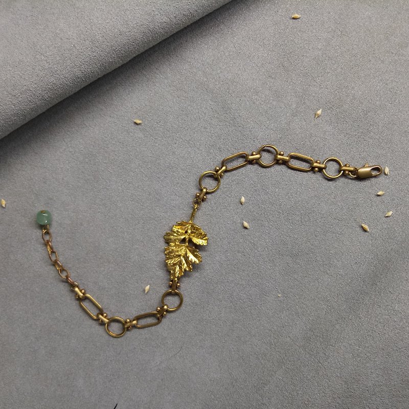 复刻黄铜叶纹手链 /  - 手链/手环 - 其他金属 金色