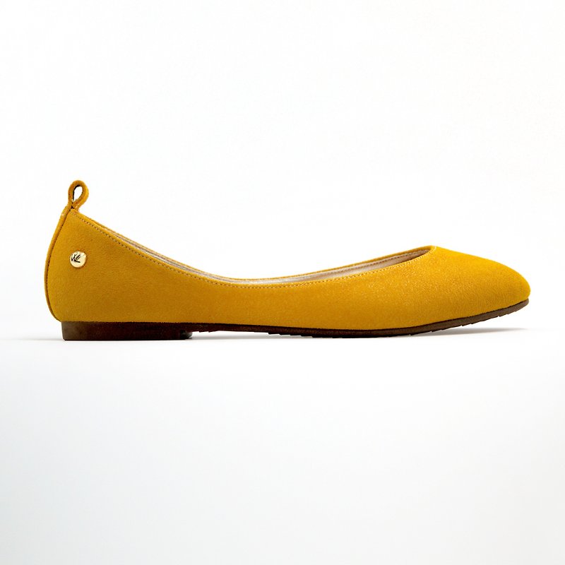 Leá Spicy Mustard (芥末黄) Flats 基本版 | WL - 芭蕾鞋/娃娃鞋 - 真皮 咖啡色