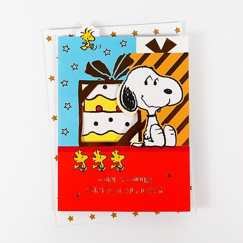 Snoopy 我们准备蛋糕等着你吃掉【Hallmark-Peanuts 生日祝福】 - 卡片/明信片 - 纸 多色