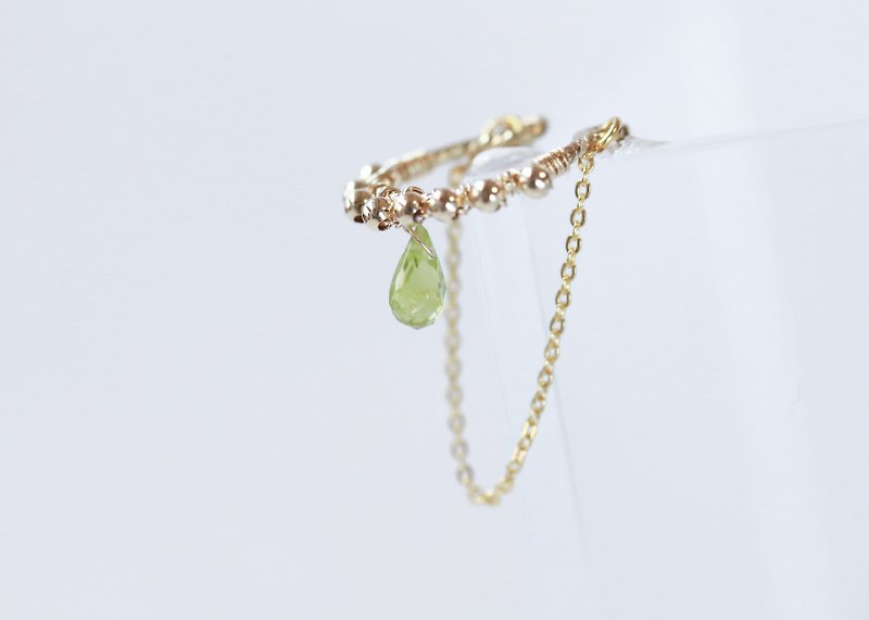 14kgfイヤーカフ mattina ペリドット - 耳环/耳夹 - 半宝石 绿色