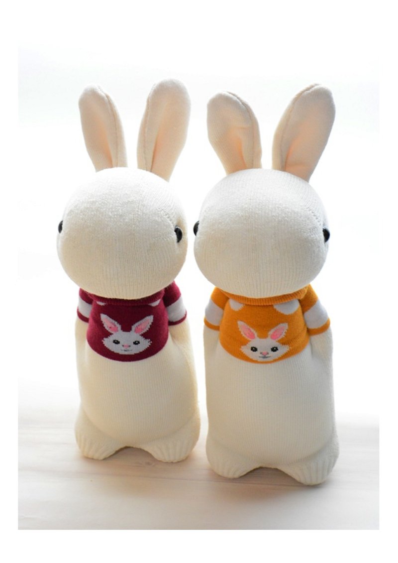 袜子娃娃~兔宝T恤多米兔 (全手缝) - 玩偶/公仔 - 棉．麻 橘色