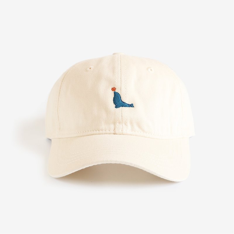 海豹棒球帽 - 帽子 - 棉．麻 白色
