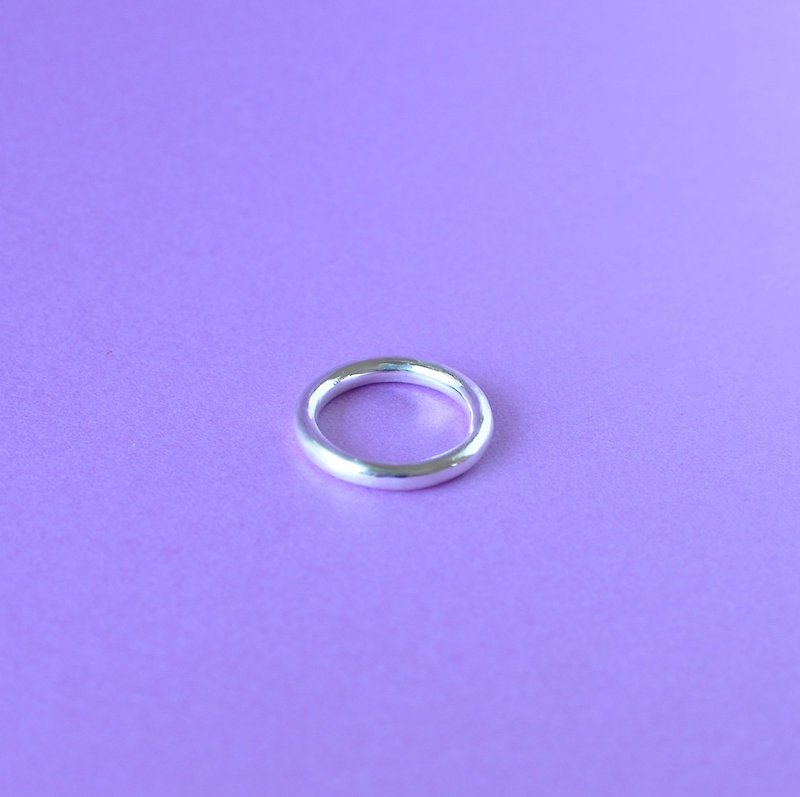 毎日のシルバーリング　3mm  シンプル　丸線 - 戒指 - 其他金属 银色