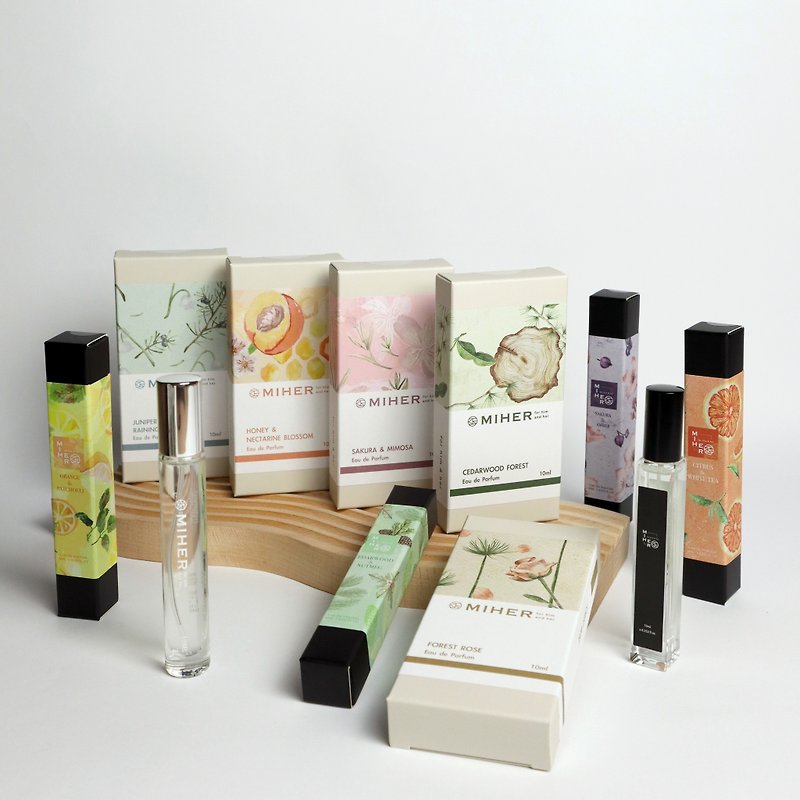 随身经典香水10ml 白桃茉莉、樱花琥珀、雪松森林、樱花含羞草 - 香水/香膏 - 玻璃 透明