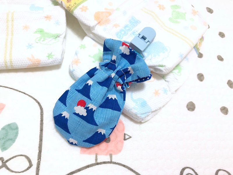 日本富士山.蓝色/小锦囊平安符袋.荷包袋.端午节香包袋.收纳袋 - 平安符/符袋 - 棉．麻 蓝色