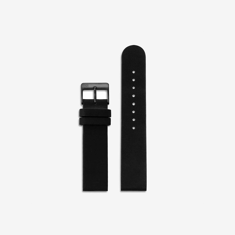 16mm 黑色意大利真皮表带 | 灵活拆卸功能 | Maven Watches - 表带 - 真皮 白色