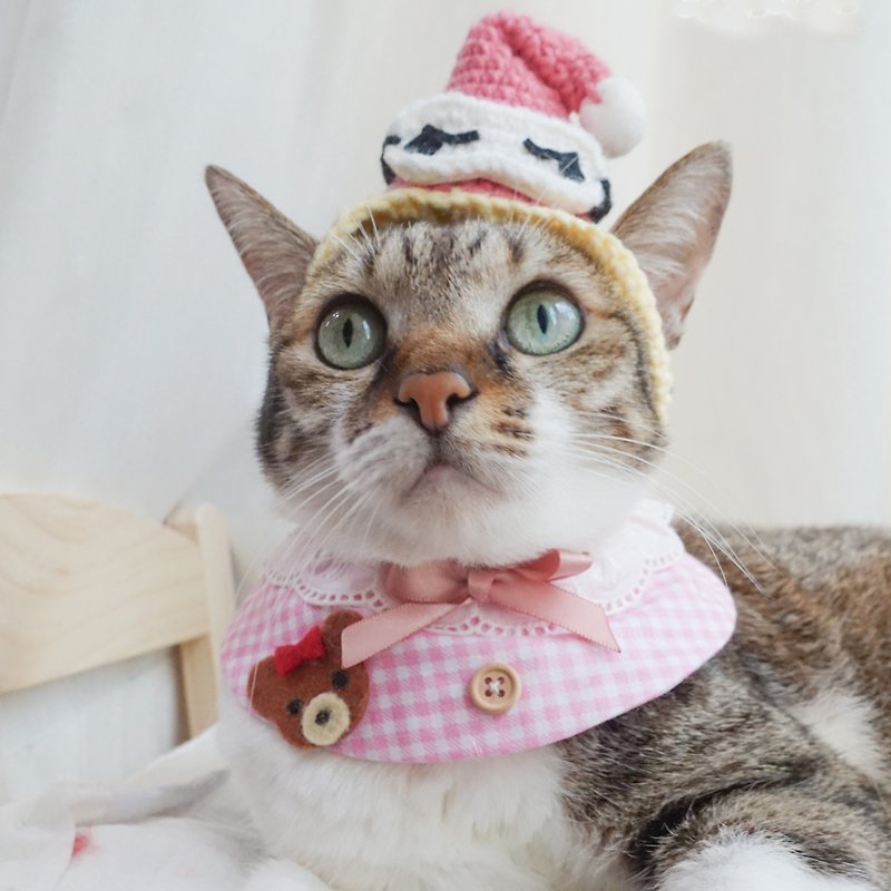 猫瘾联名限量款* 睡衣派对宠物领巾宠物帽子(粉色卖场) - 衣/帽 - 其他材质 粉红色