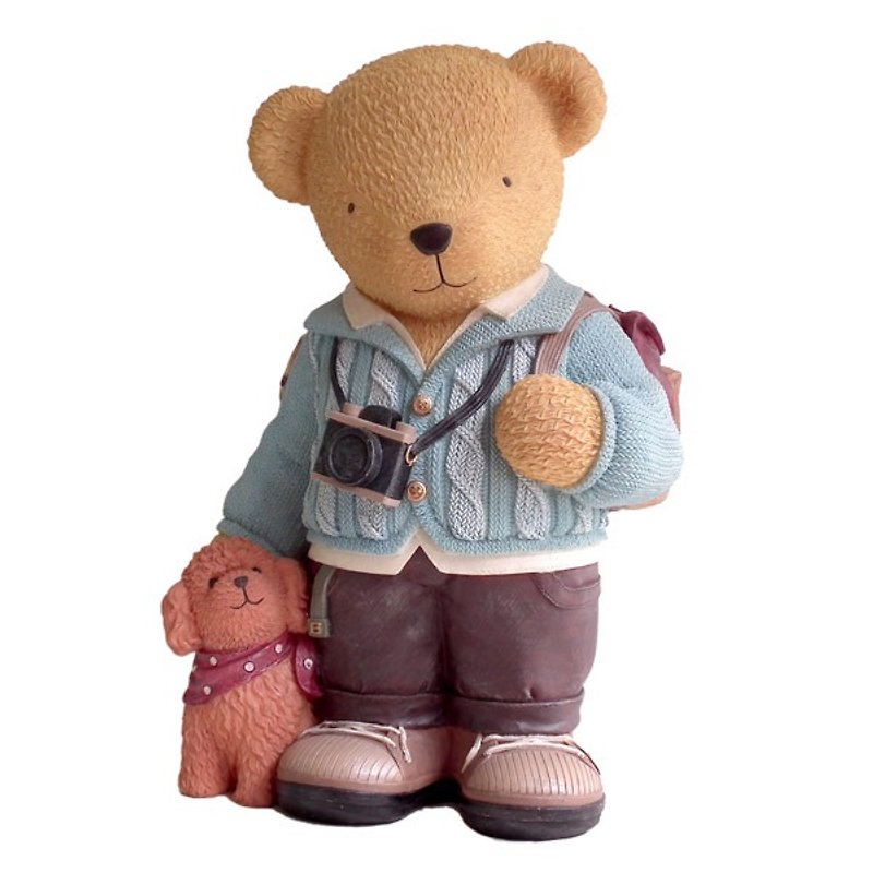 【BEAR BOY】背包男熊存钱筒 -蓝毛衣 - 储蓄罐 - 其他材质 