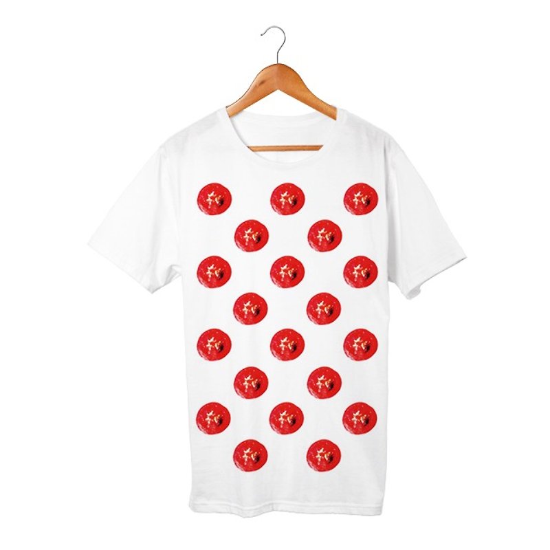トマト T-shirt - 中性连帽卫衣/T 恤 - 棉．麻 白色