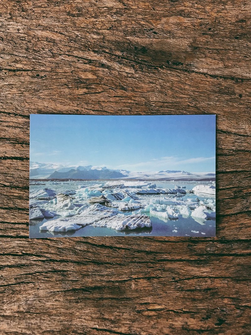 世界的风景。冰岛的蓝宝石冰河湖 摄影明信片 青青的岛 - 卡片/明信片 - 纸 