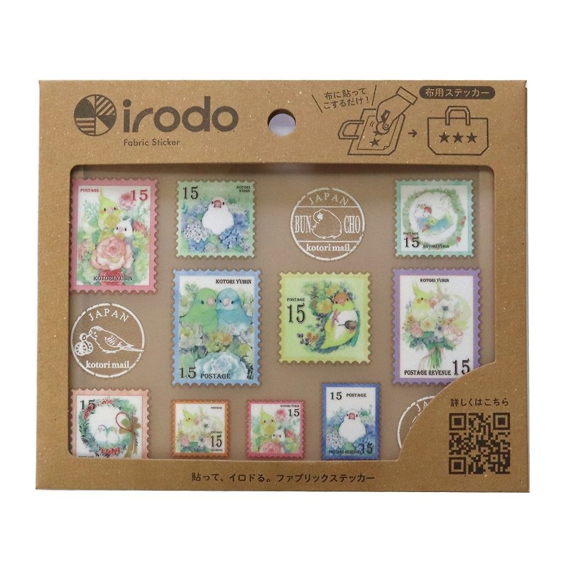 【irodo】コトリノキツテフウスタンプ (ノンアイロン　布用転写シール) - 贴纸 - 其他材质 多色