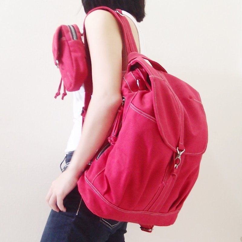 Unisex Backpack / School Bag / Travel Backpack / Diapers Bag / Drawstring - KBP - 后背包/双肩包 - 其他材质 红色