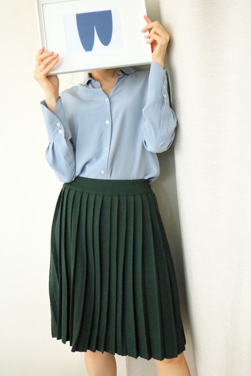 Yuko Skirt {Vintage} - 裙子 - 羊毛 绿色