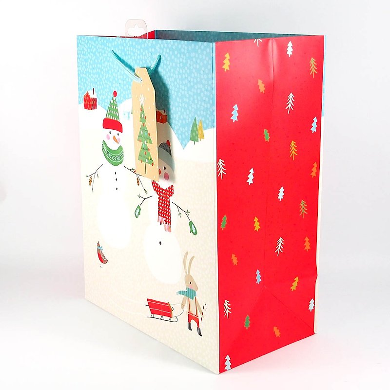 两只雪人 耶诞礼物袋【Hallmark-礼物袋/纸袋 圣诞节系列】 - 信封/信纸 - 纸 多色