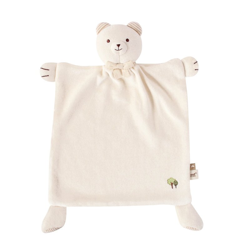 【SISSO有机棉】有机米米熊安抚手帕巾 - 玩具/玩偶 - 棉．麻 白色