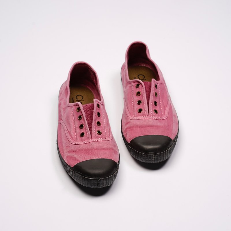 西班牙帆布鞋 CIENTA U70777 42 粉红色 黑底 洗旧布料 大人 - 女款休闲鞋 - 棉．麻 粉红色