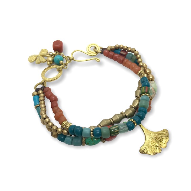 Indo-beads  3 in 1 bracelet. - 手链/手环 - 石头 多色