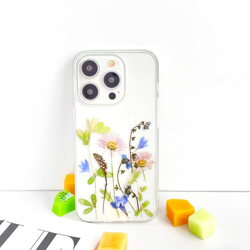 雏菊与矢车菊手作押花手机壳 适用于iPhone Samsung Sony全系 - 手机壳/手机套 - 植物．花 