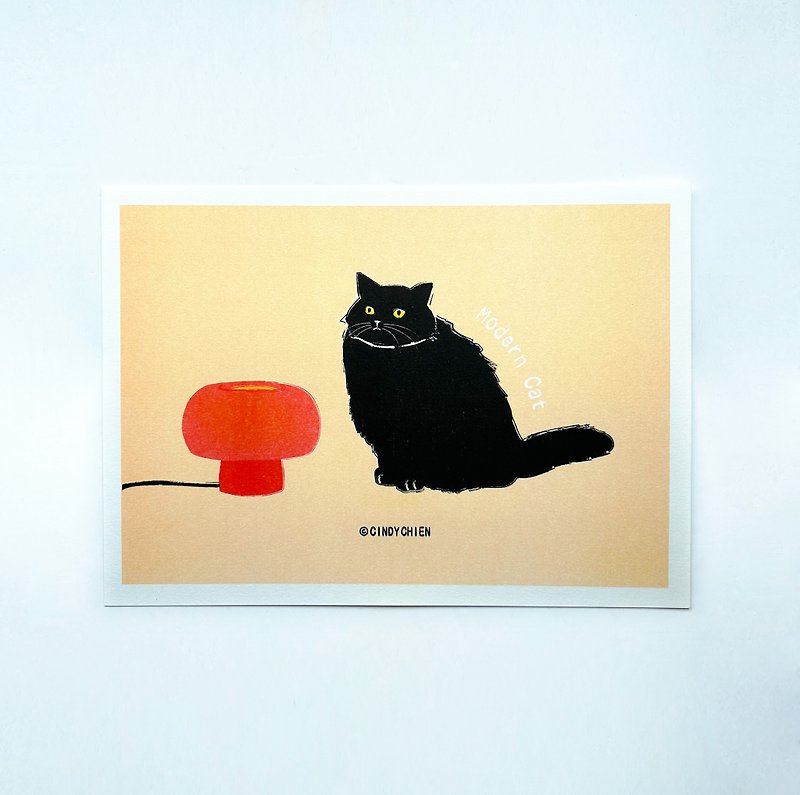 【CINDY CHIEN】摩登黑猫A4海报 - 卡片/明信片 - 纸 