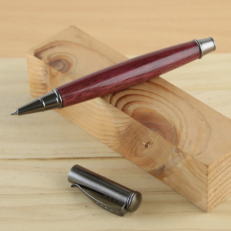 订制-德国SCHMIDT拔盖式原木钢珠笔 / 紫心木 - 钢珠笔 - 木头 紫色