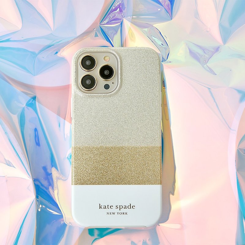 【kate spade】iPhone 13 系列 精品手机壳 冰沙 - 手机壳/手机套 - 塑料 金色