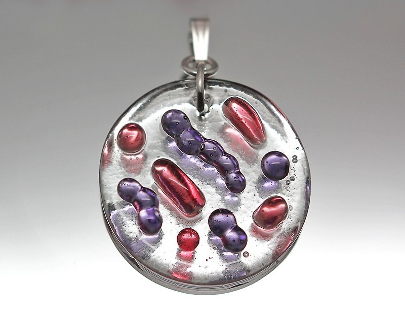 Bacteria necklace for women Gram stain Medical Science Microbiology jewelry - 项链 - 玻璃 多色