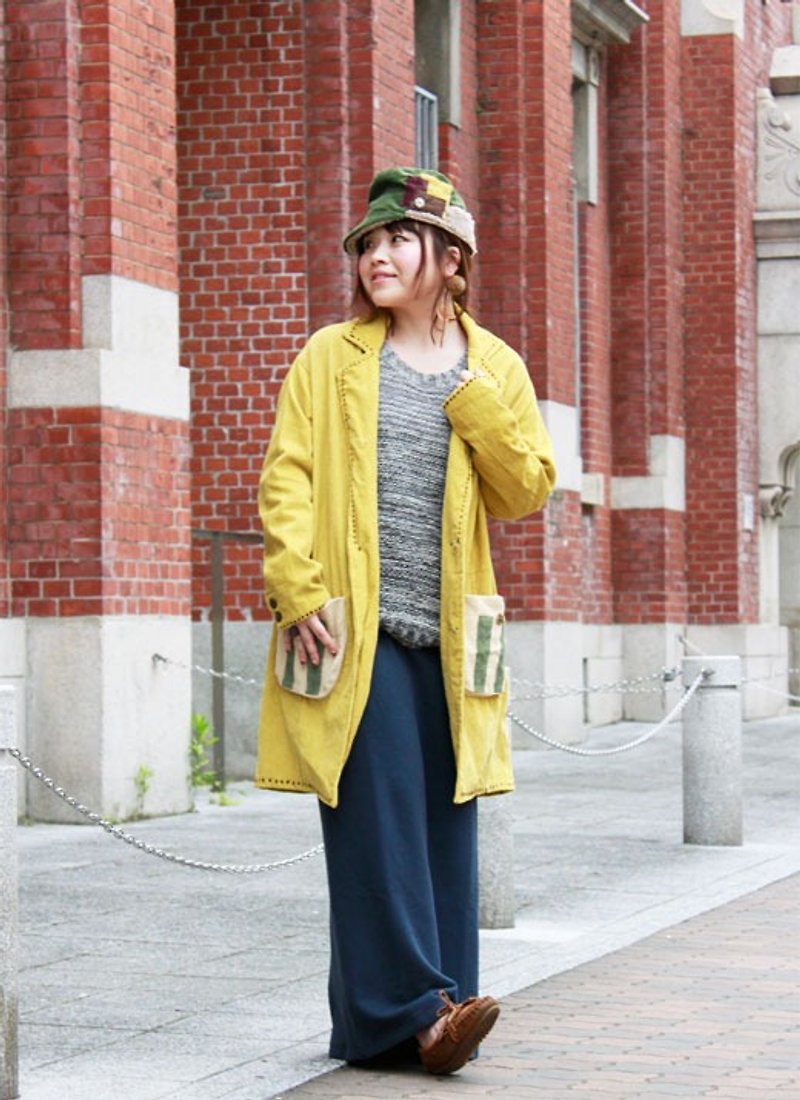 ☆Hammock☆彡コーデュロイチェスターコート - 女装西装外套/风衣 - 棉．麻 黄色