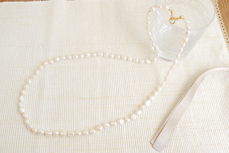 ホワイトバロックパールのネックレス ２waytype - 项链 - 宝石 白色